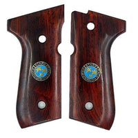 Beretta 92G grips made of Rosewood with Resident Evil Logo made of Brass.