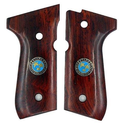 Beretta 92G grips made of Rosewood with Resident Evil Logo made of Brass.