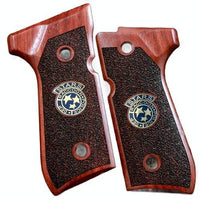 Beretta 92G grips made of Rosewood with Logo from Resident Evil Series