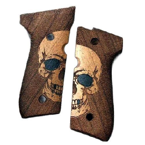 Beretta 92G grips made of walnut wood with Custom engraving.