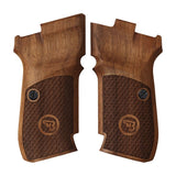 CZ 82 custom pistol grips made of walnut wood with dragon skin checkering and engraved logo.