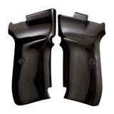 Black acrylic CZ 83 custom pistol grips from Bestpistolgrips, designed for CZ 83 handgun with textured surface.