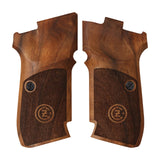 CZ 83 custom pistol grips made of walnut wood with engraved logo, designed for the CZ 83 handgun by Bestpistolgrips.