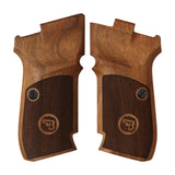 CZ 83 custom pistol grips made of walnut wood with engraved logo, designed for enhanced grip and classic look.