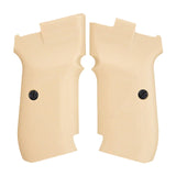 CZ 83 custom pistol grips made of ivory acrylic with detailed texture, designed for CZ 83 semi-automatic handgun.