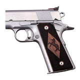 Bestpistolgrips Colt 1911 custom walnut grips with checkering and logo engraving