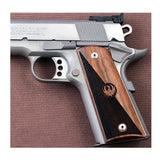 Bestpistolgrips Colt 1911 custom walnut grips with checkering and engraved logo
