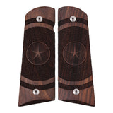 Bestpistolgrips Sig Sauer 1911 custom walnut grips with engraved star design
