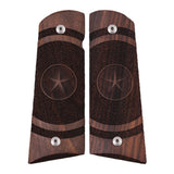 Bestpistolgrips Sig Sauer 1911 custom walnut wood grips with engraved star pattern