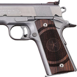 Bestpistolgrips Sig Sauer 1911 custom walnut wood grips with engraved star design