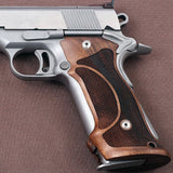 Bestpistolgrips Colt 1911 custom walnut grips with diamond checkering and professional target design