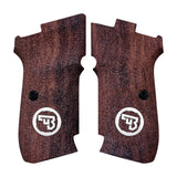 Cz 83 custom pistol grips made of walnut wood with silver custom logo on the Bestpistolgrips brand handgun accessory