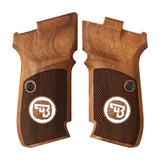Cz 83 custom pistol grips made of walnut wood with silver custom logo, designed for the Bestpistolgrips brand.