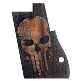 Walnutwood Desert Eagle custom pistol grips with engraved logo, designed for ergonomic handling and aesthetic appeal.