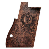 Desert Eagle custom pistol grips made of walnut wood with engraved logo, designed for improved grip and aesthetic appeal.
