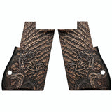 Walnut wood Desert Eagle custom pistol grips with engraved logo, designed for the Bestpistolgrips brand.