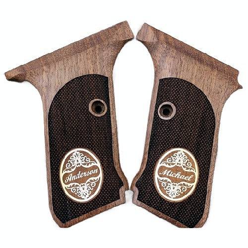 Heckler&Koch Hk P7 M13 grips | Custom Walnut & Silver Inlays
