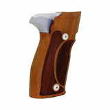 Rosewood Sig Sauer P226 SAO custom grips by Bestpistolgrips, showcasing detailed wood grain and ergonomic design.