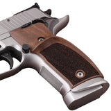 Sig Sauer P226 SAO custom walnut wood grips with ergonomic design for improved handling and style.