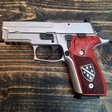 Custom Sig Sauer M11-A1 pistol grips by Bestpistolgrips, showing textured surface and ergonomic design.