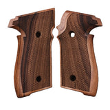 Custom walnut wood grips for Sig Sauer M11-A1 pistol, designed by Bestpistolgrips, showcasing detailed craftsmanship and ergonomic fit.