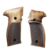 Sig Sauer M11-A1 custom grips made from walnut wood with dragonskin checkering for Sig Sauer P226 pistol.