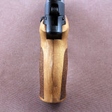 Sig Sauer M11-A1 custom walnut grips with engraved Sig Sauer logo on back for P226 pistol.