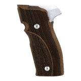 Walnut wood Sig Sauer P226 SAO custom grips by Bestpistolgrips, showcasing detailed grain and ergonomic design.