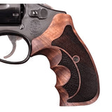 Smith & Wesson 460 .500 X Frame custom walnut wood grips for pistol, shown from the left side.