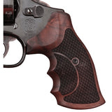 Smith & Wesson 460 .500 X Frame custom walnut wood grips for pistol with detailed grain and ergonomic design.