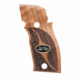 Bestpistolgrips Sig Sauer P226 SAO custom walnut wood grips with oval silver logo