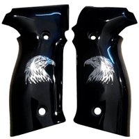 Sig Sauer P228  grips made from black PMMA Acrylic and eagle made of Silver.(make your own custom pair of grips). - Bestpistolgrips