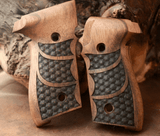 Sig Sauer P229 grips made from walnut wood by Bestpistolgrips, showcasing handcrafted firearm grip customization.