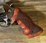 Smith & Wesson K/L Square Butt custom grips in polished rosewood for professional target shooting.