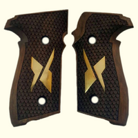 Sig Sauer P228 229 walnut wood grips with special logos made of Brass. (make your own custom pair of grips). - Bestpistolgrips